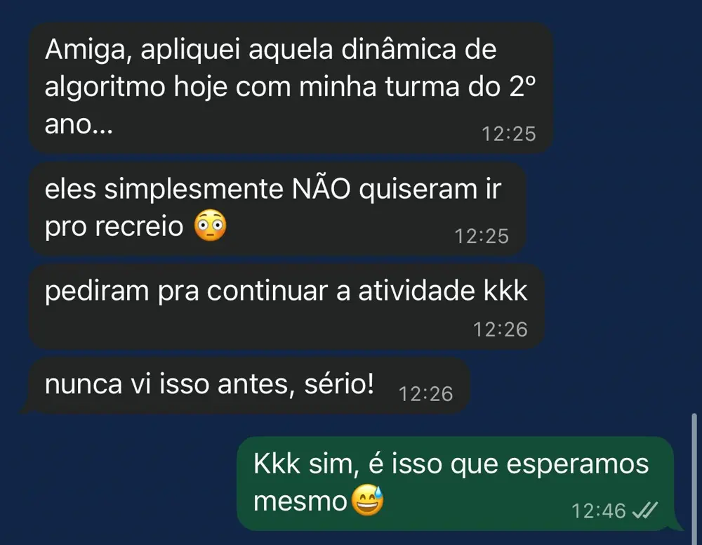 Depoimento real de professora no WhatsApp 2